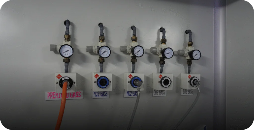 Medical gas outlets and regulators for $\text{CO}_2$ and $\text{N}_2\text{O}$ supply in the IVF lab/procedure area. - AAS Fertility